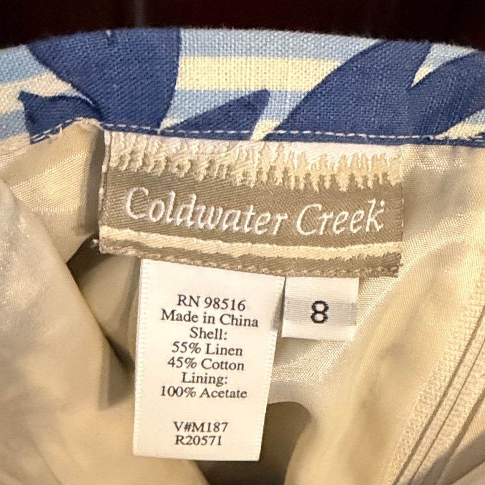Coldwater Creek Blue and White Floral Mini Skirt - Picture 4 of 6